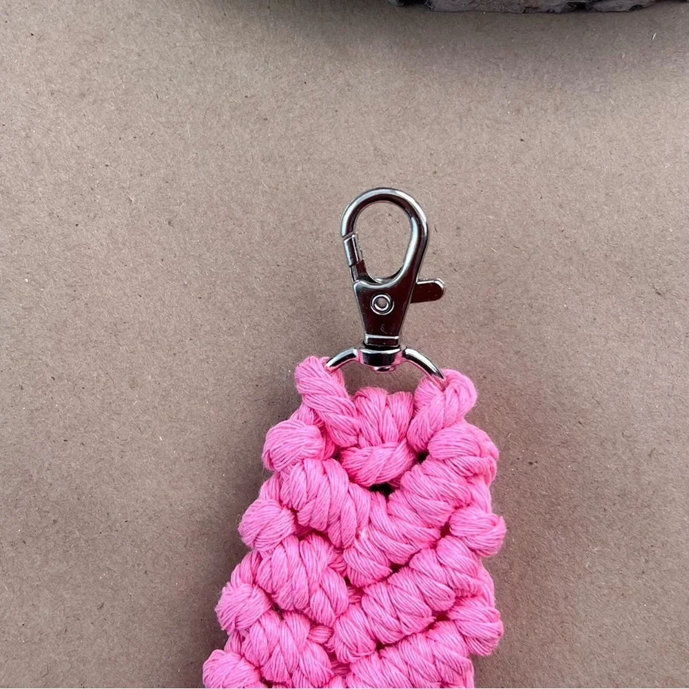 Mermaid Boho Handcrafted Hot Pink Tassel Keychain